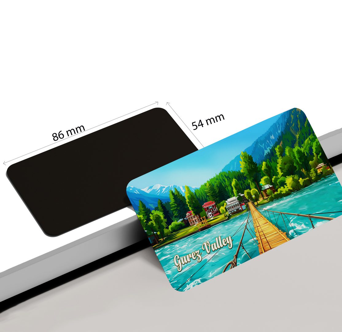 dhcrafts Jammu and Kashmir Gurez Valley Design Rectangular Fridge Magnet Pack of 1 (8.6cm x 5.4cm)